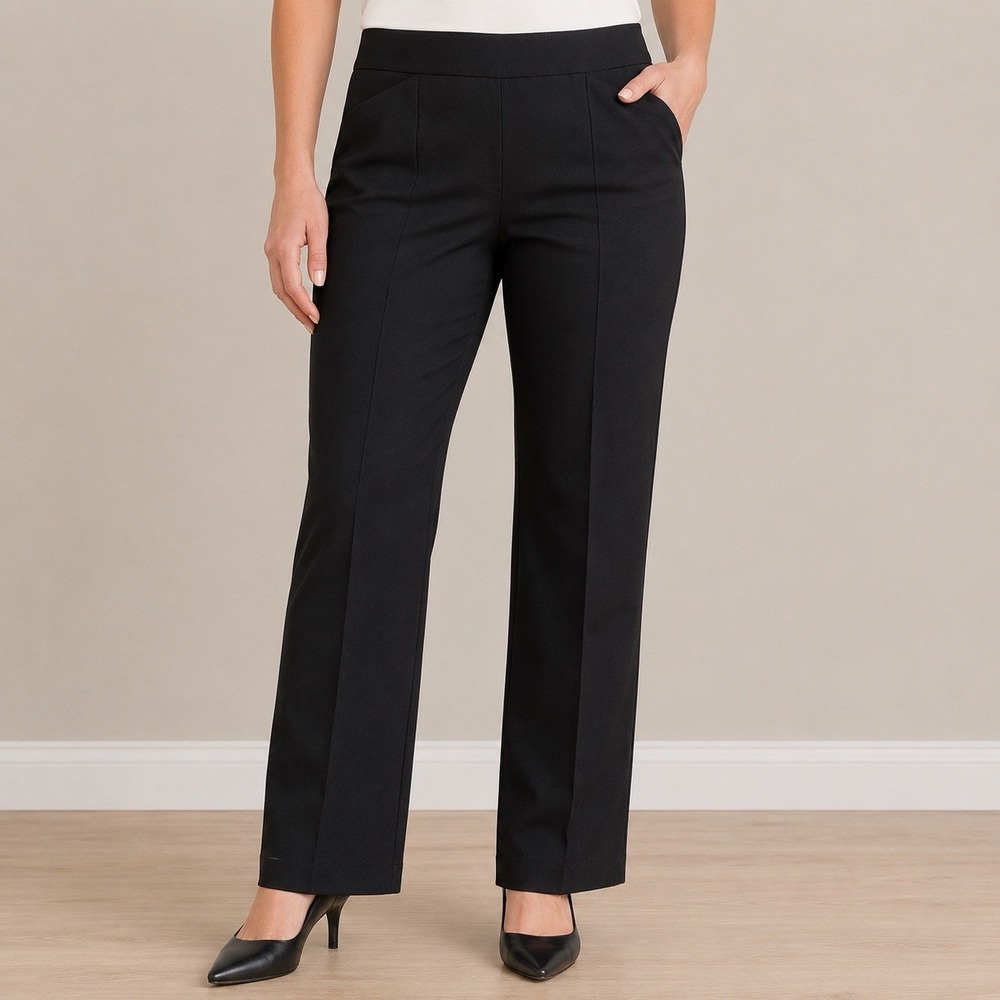 Chicos So Slimming Black Pants Womens 2.5 US 14 Regular Stretch Straight Leg